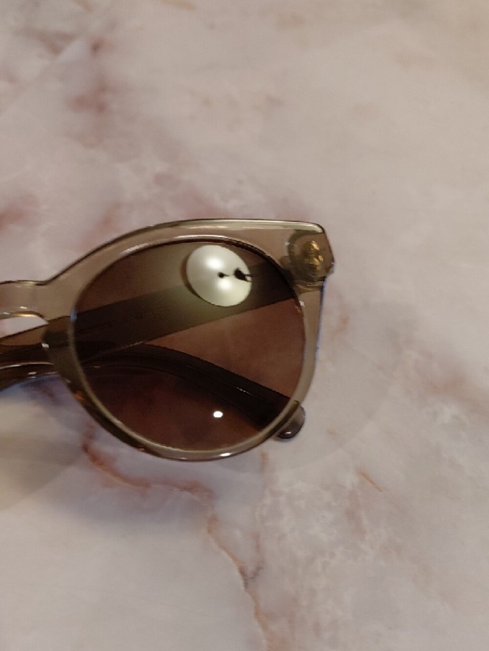 Maui Jim Round Sunglasses in Translucent Tan Frame with Brown Lenses - Picture 5 of 10